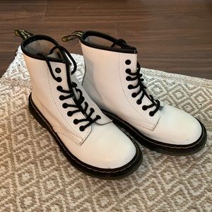 White combat boots